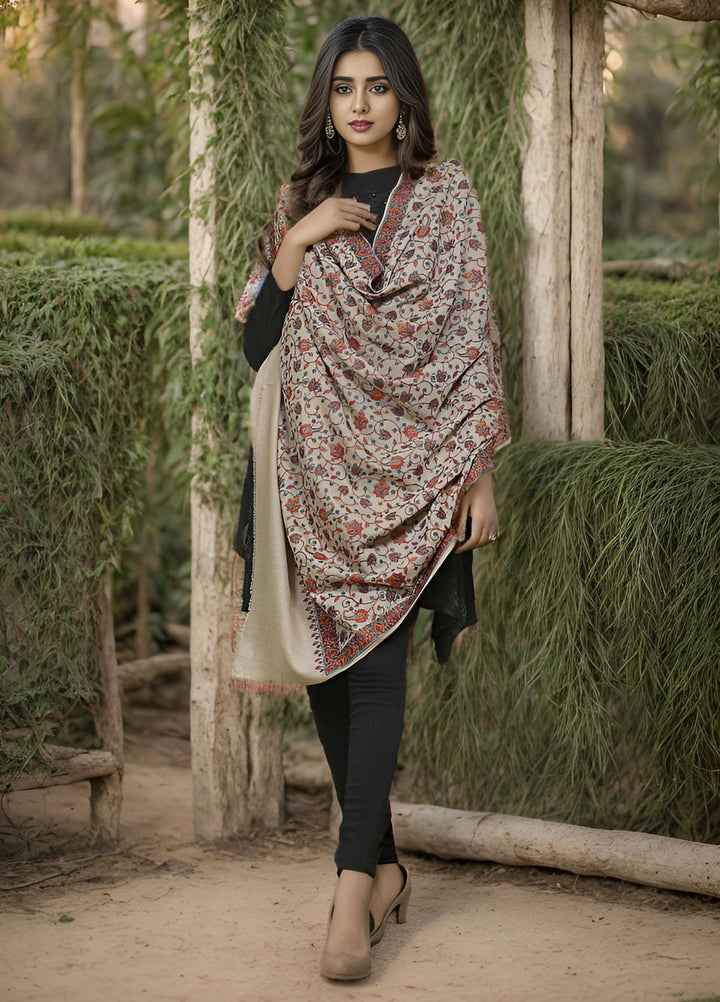 Sanaulla Exclusive Range  Pashmina  KPS 781 D-59 Brown - Women Shawls