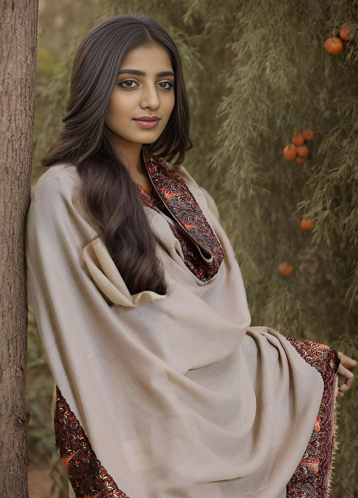Sanaulla Exclusive Range  Pashmina  KPS 781 D-16 L Brown 1 - Women Shawls