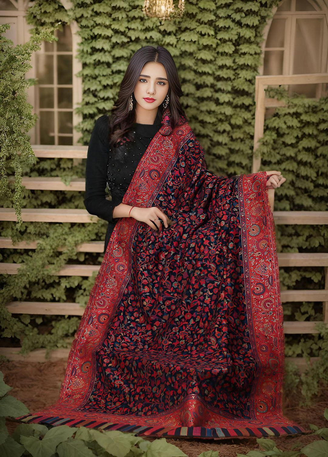 Sanaulla Exclusive Range  Pashmina  Mama D-03 Multi 04 - Women Shawls