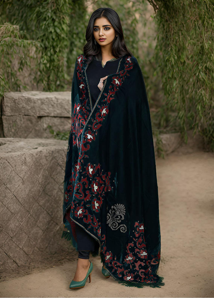 Sanaulla Exclusive Range  Pashmina  KPS 781 D-33 Green - Women Shawls