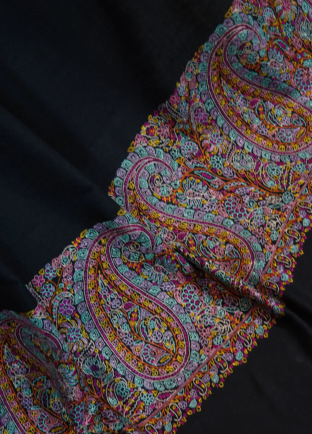 Sanaulla Exclusive Range Pashmina Shawl AKP 03 Black - Winter Collection