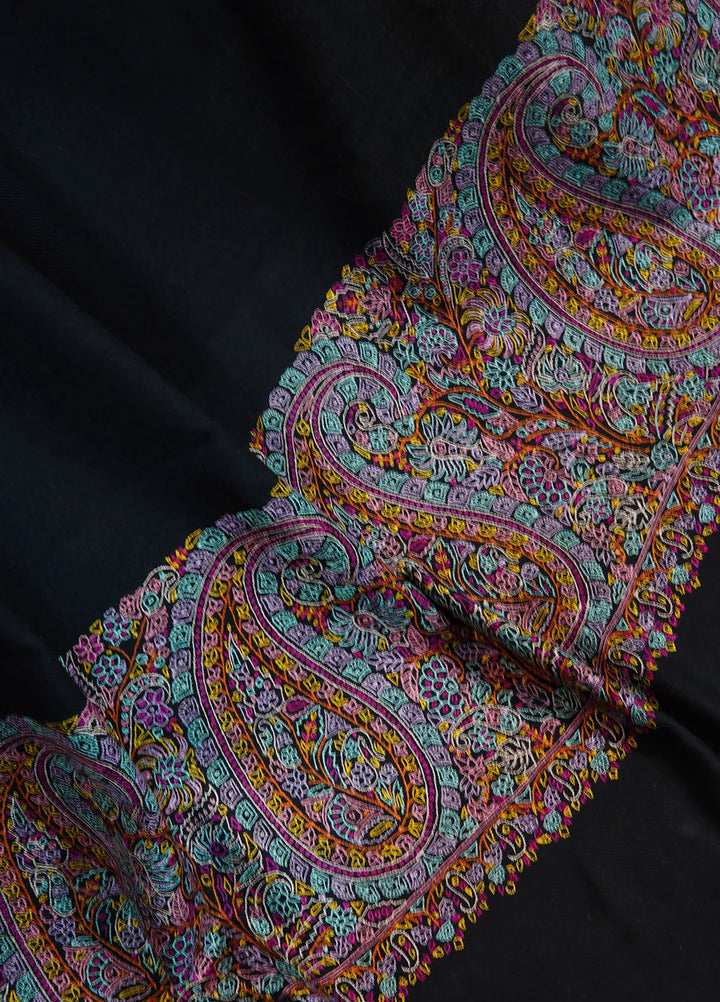 Sanaulla Exclusive Range Pashmina Shawl AKP 03 Black - Winter Collection