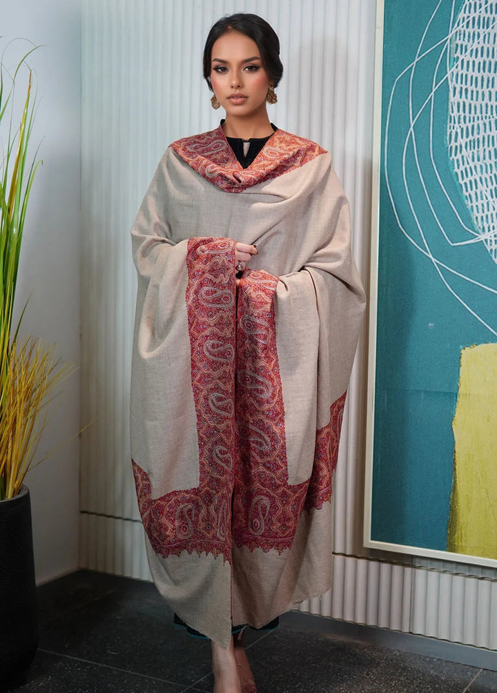 Sanaulla Exclusive Range Pashmina Shawl AKP-04 Brown - Winter Collection
