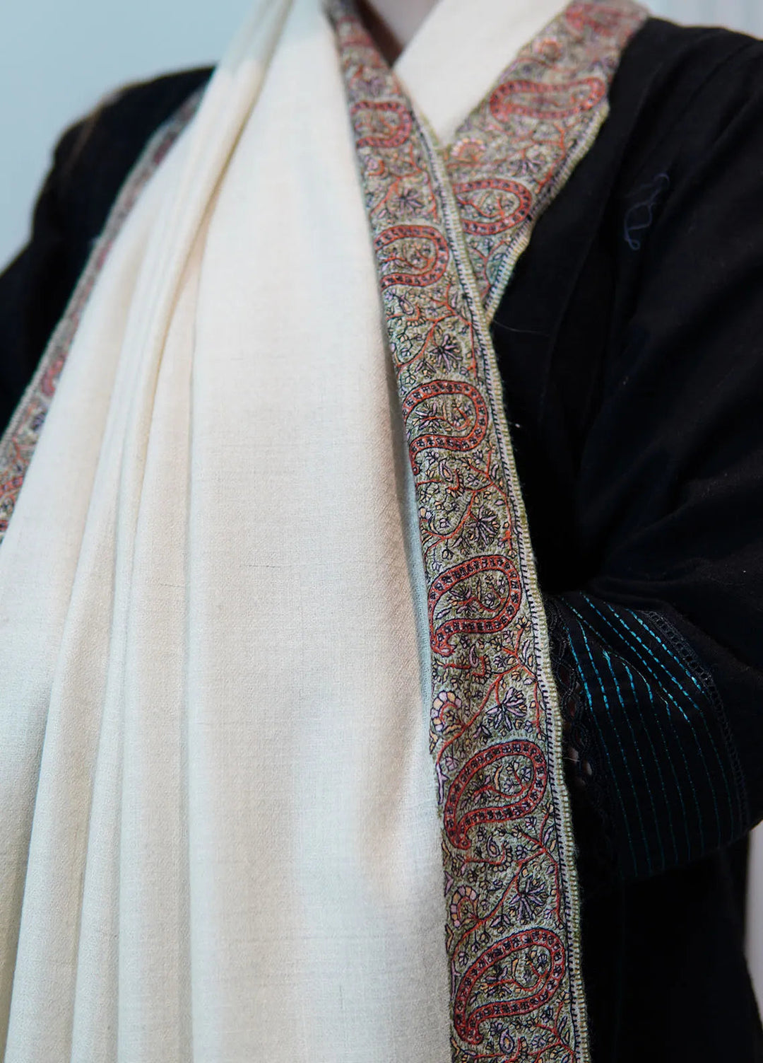 Sanaulla Exclusive Range Pashmina Shawl AKP-09 Fawn - Winter Collection