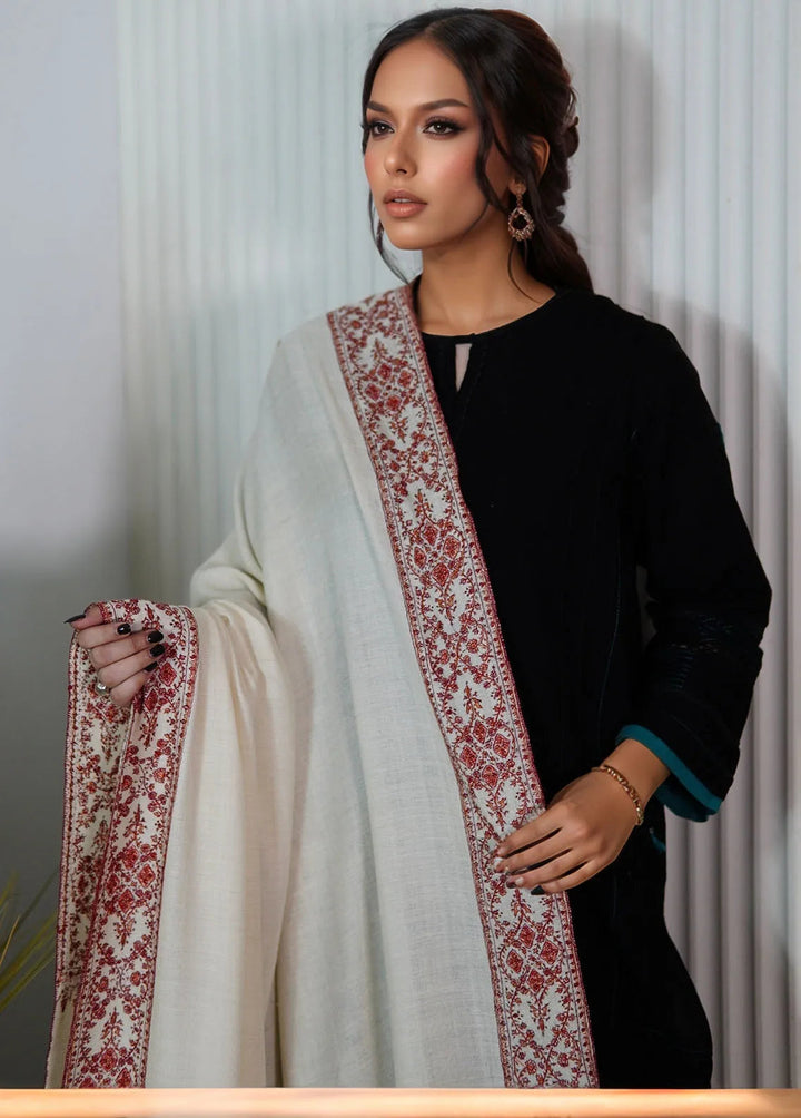 Sanaulla Exclusive Range Pashmina Shawl AKP-10 Off-White - Winter Collection