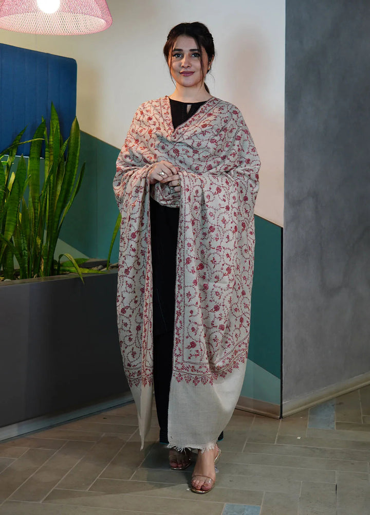 Sanaulla Exclusive Range Pashmina Shawl AKP 12 Brown - Winter Collection