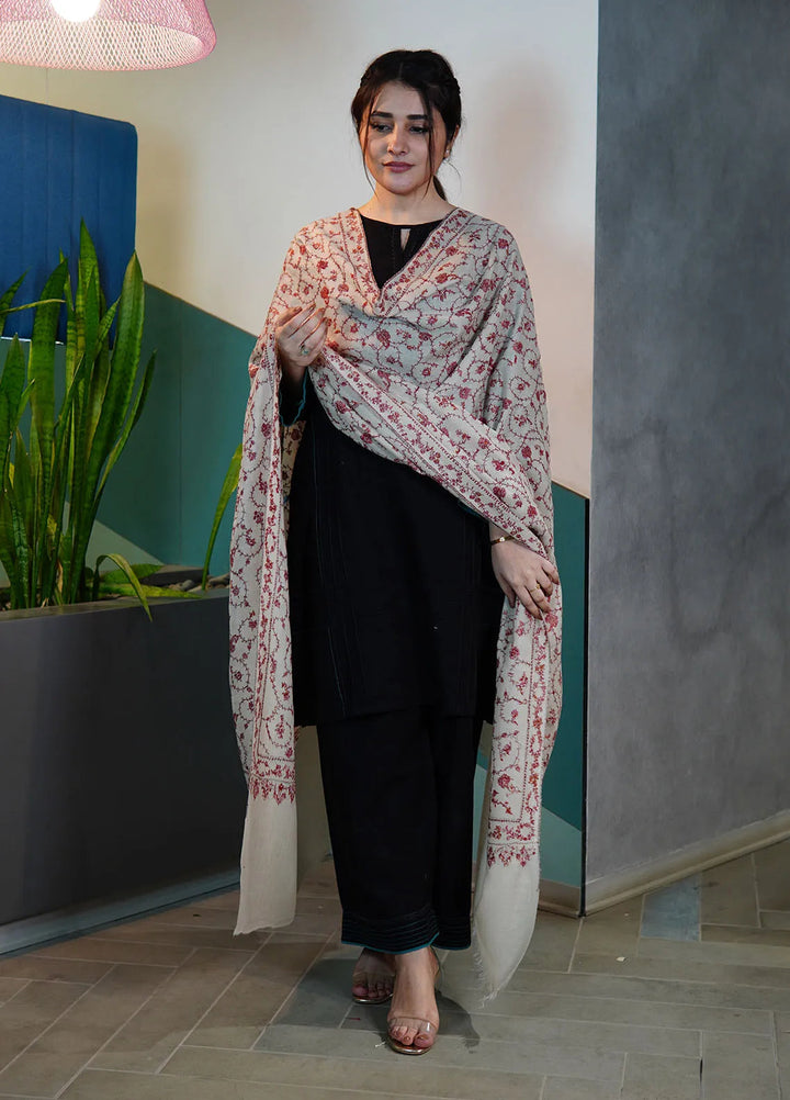 Sanaulla Exclusive Range Pashmina Shawl AKP 12 Brown - Winter Collection