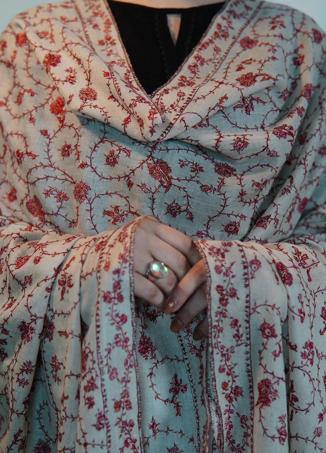 Sanaulla Exclusive Range Pashmina Shawl AKP 12 Brown - Winter Collection