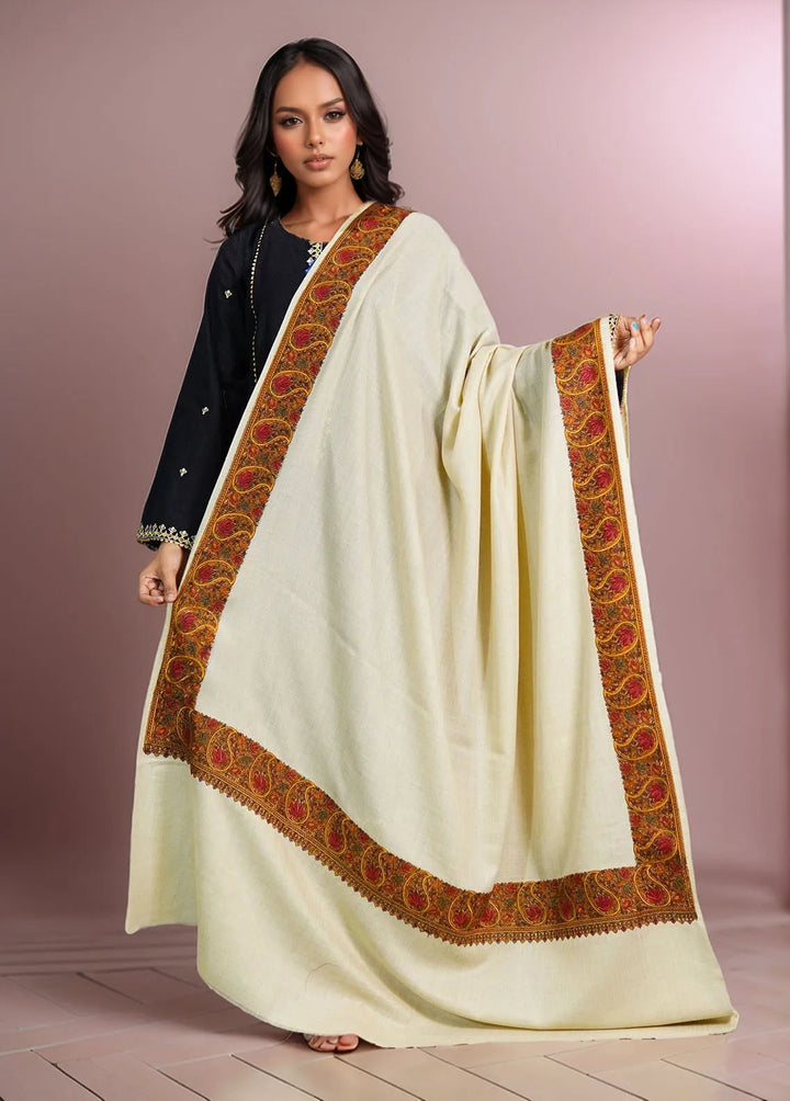 Sanaulla Exclusive Range Pashmina Shawl D-10 Beige 1 - Winter Collection