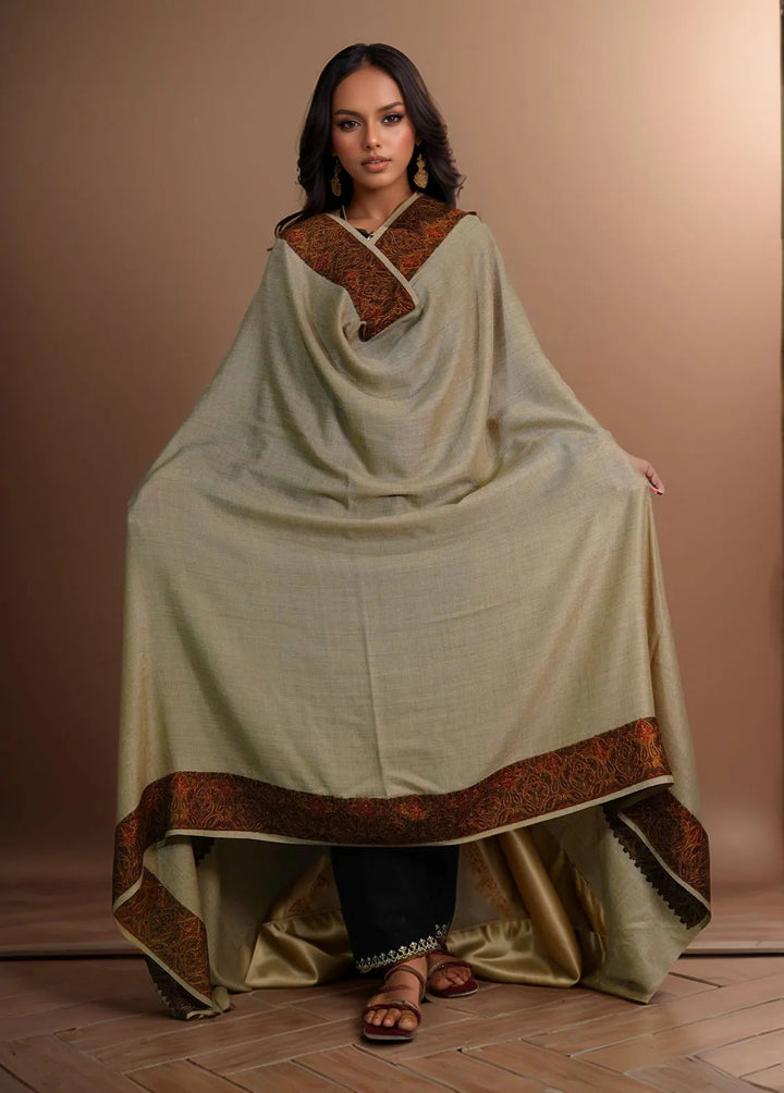 Sanaulla Exclusive Range Pashmina Shawl D-10 Brown - Winter Collection