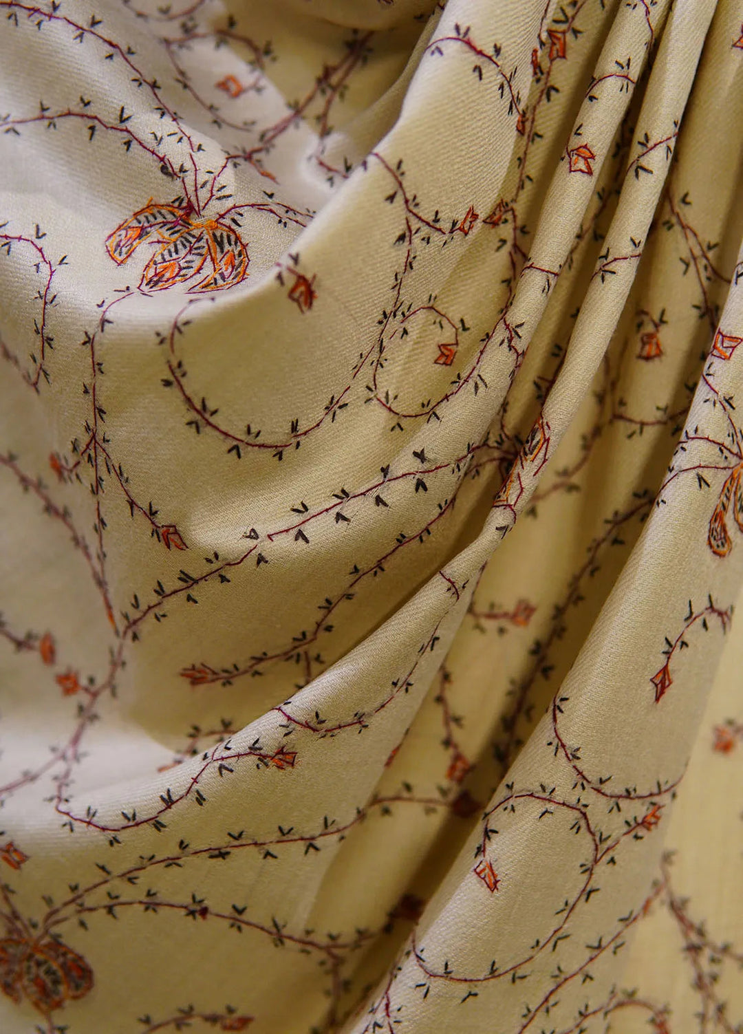 Sanaulla Exclusive Range Pashmina Shawl D-12 Cream 4 - Winter Collection