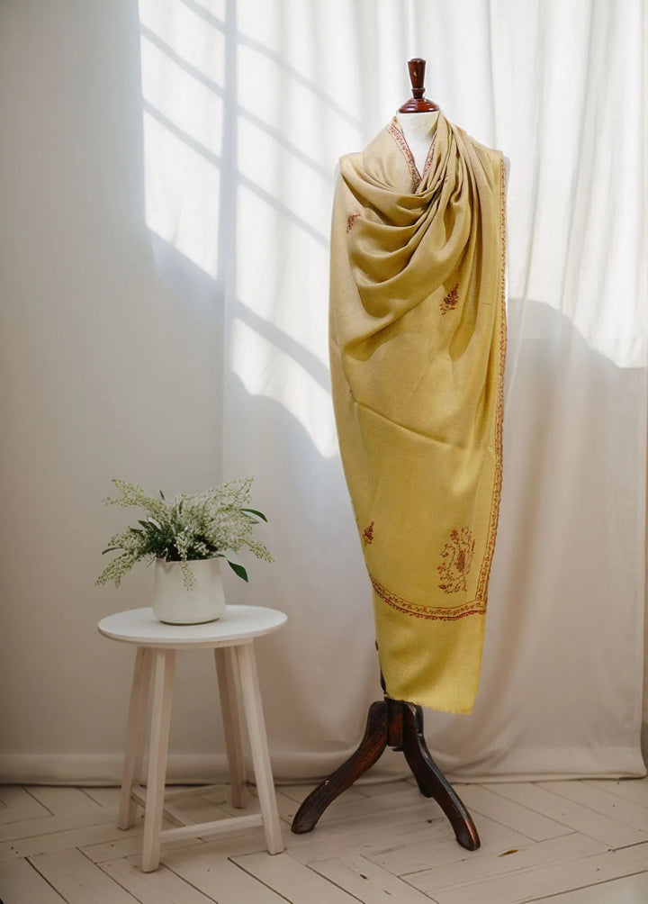 Sanaulla Exclusive Range Pashmina Shawl D-13 Beige 1 - Winter Collection