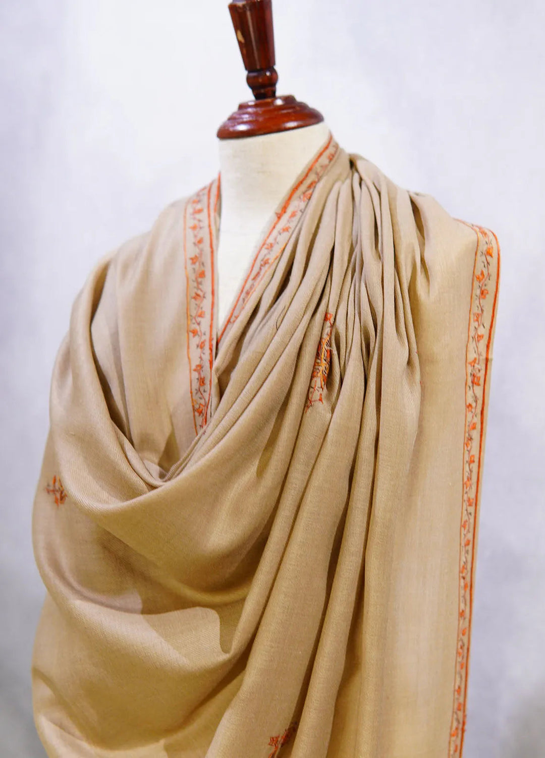 Sanaulla Exclusive Range Pashmina Shawl D-13 Beige 3 - Winter Collection