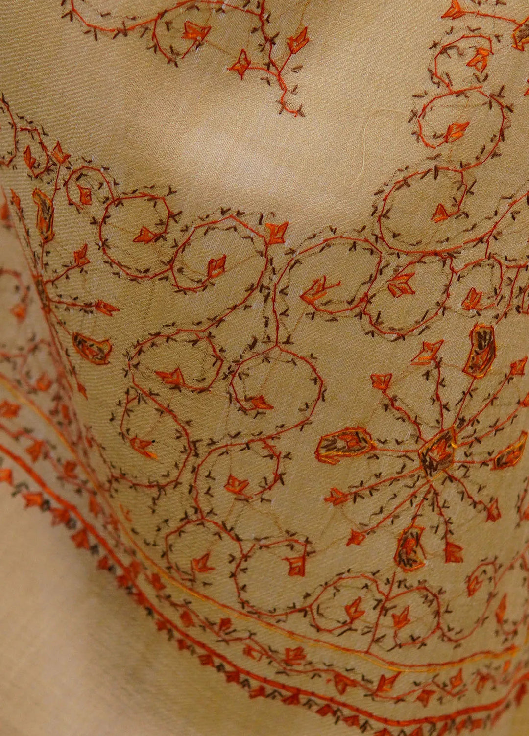 Sanaulla Exclusive Range Pashmina Shawl D-13 Beige 3 - Winter Collection