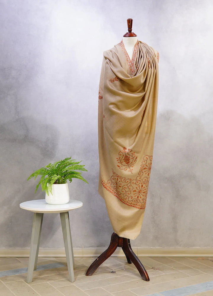 Sanaulla Exclusive Range Pashmina Shawl D-13 Beige 3 - Winter Collection