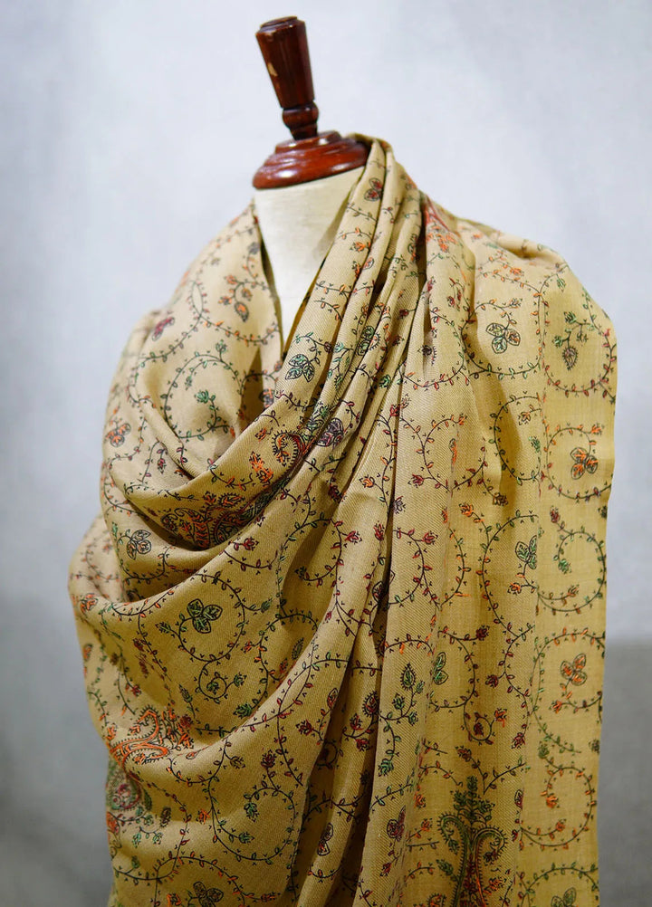 Sanaulla Exclusive Range Pashmina Shawl D-13 Brown 1 - Winter Collection