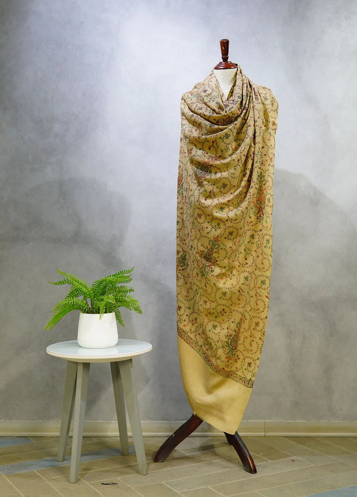 Sanaulla Exclusive Range Pashmina Shawl D-13 Brown 1 - Winter Collection