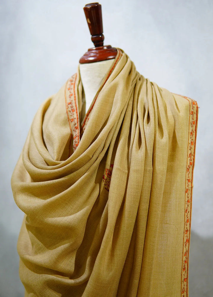 Sanaulla Exclusive Range Pashmina Shawl D-13 Brown 2 - Winter Collection