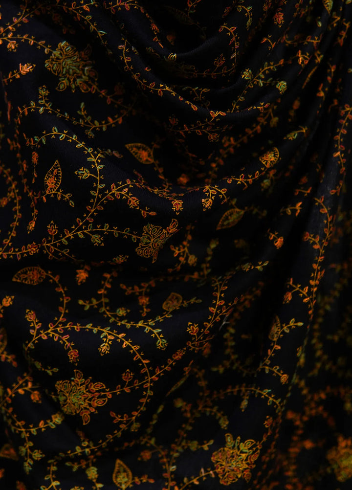 Sanaulla Exclusive Range Pashmina Shawl D-16 Black 4 - Winter Collection