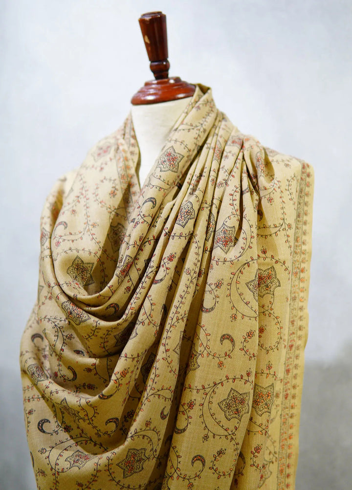 Sanaulla Exclusive Range Pashmina Shawl D-16 Brown 10 - Winter Collection
