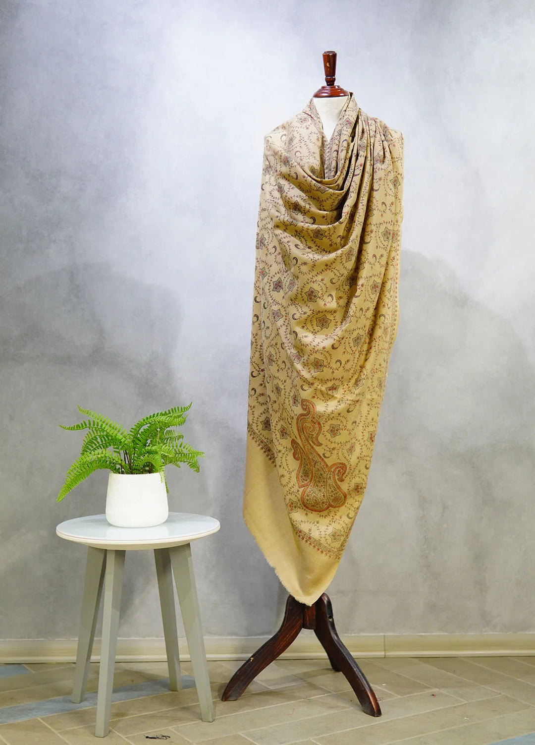 Sanaulla Exclusive Range Pashmina Shawl D-16 Brown 10 - Winter Collection