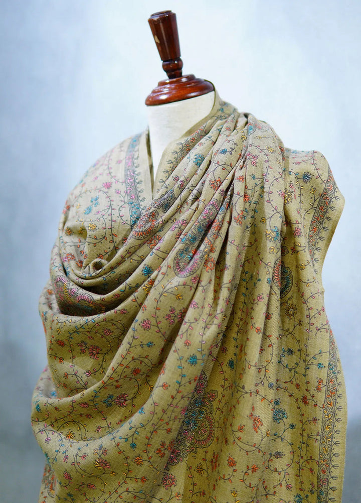 Sanaulla Exclusive Range Pashmina Shawl D-16 Brown 2 - Winter Collection