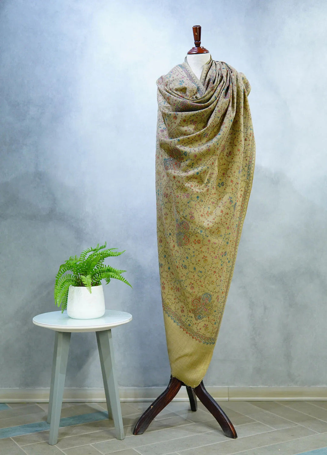 Sanaulla Exclusive Range Pashmina Shawl D-16 Brown 2 - Winter Collection