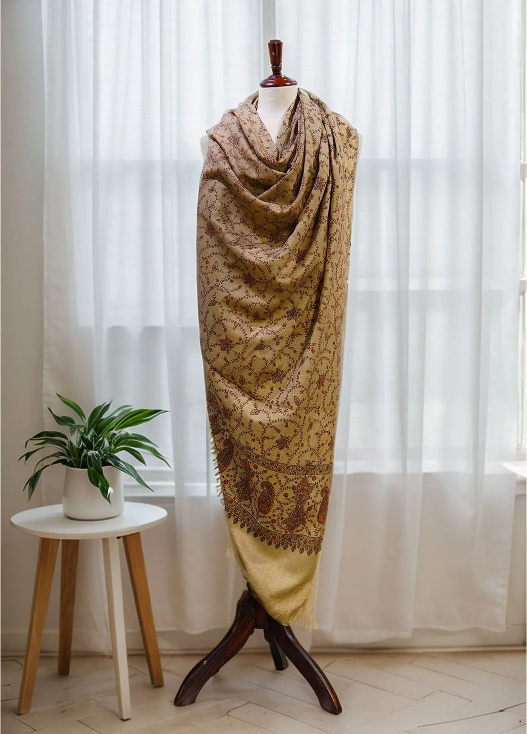 Sanaulla Exclusive Range Pashmina Shawl D-16 Brown 3 - Winter Collection