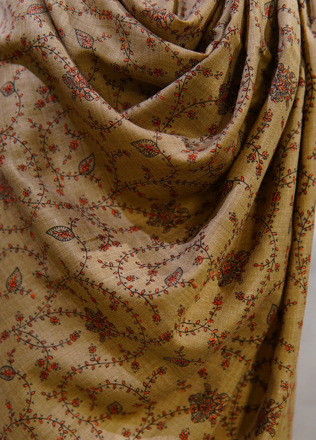 Sanaulla Exclusive Range Pashmina Shawl D-16 Brown 3 - Winter Collection