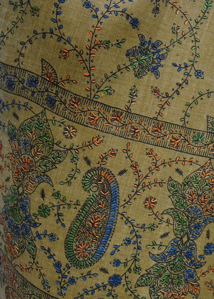 Sanaulla Exclusive Range Pashmina Shawl D-16 Brown 4 - Winter Collection