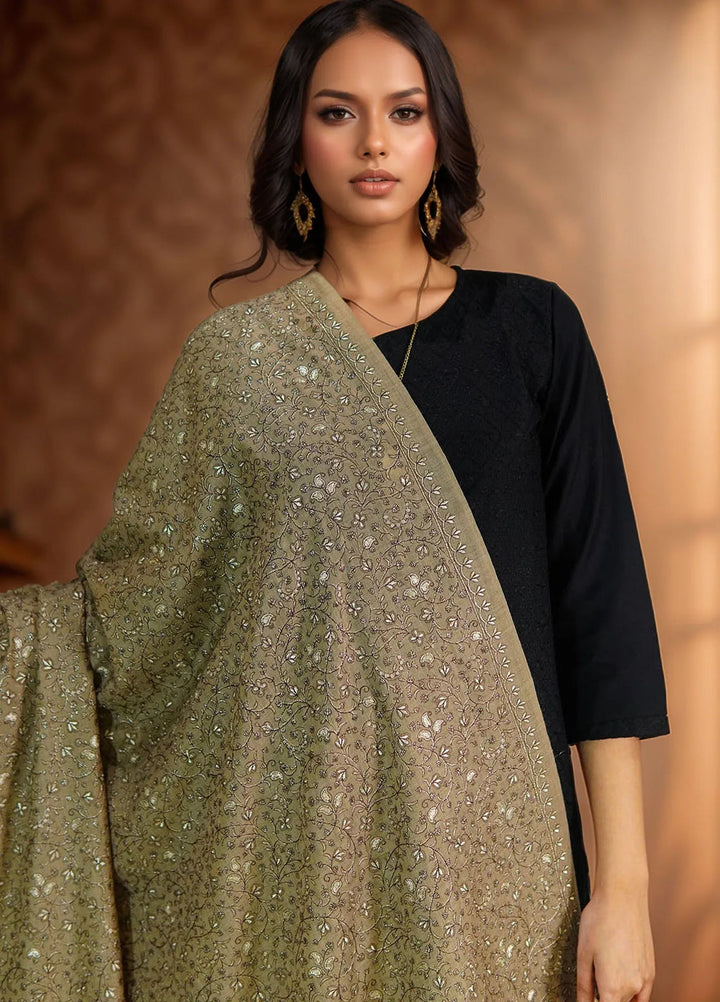 Sanaulla Exclusive Range Pashmina Shawl D-16 Brown - Winter Collection