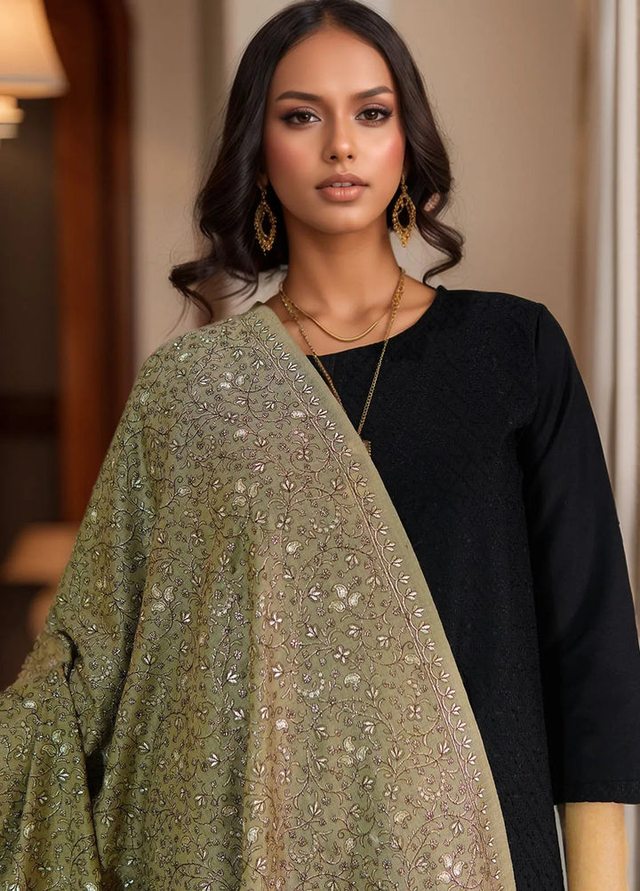 Sanaulla Exclusive Range Pashmina Shawl D-16 Light Brown - Winter Collection