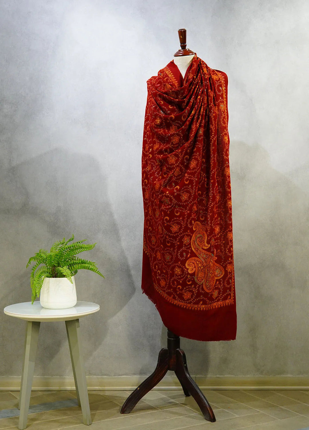 Sanaulla Exclusive Range Pashmina Shawl D-16 Mehroon 5 - Winter Collection