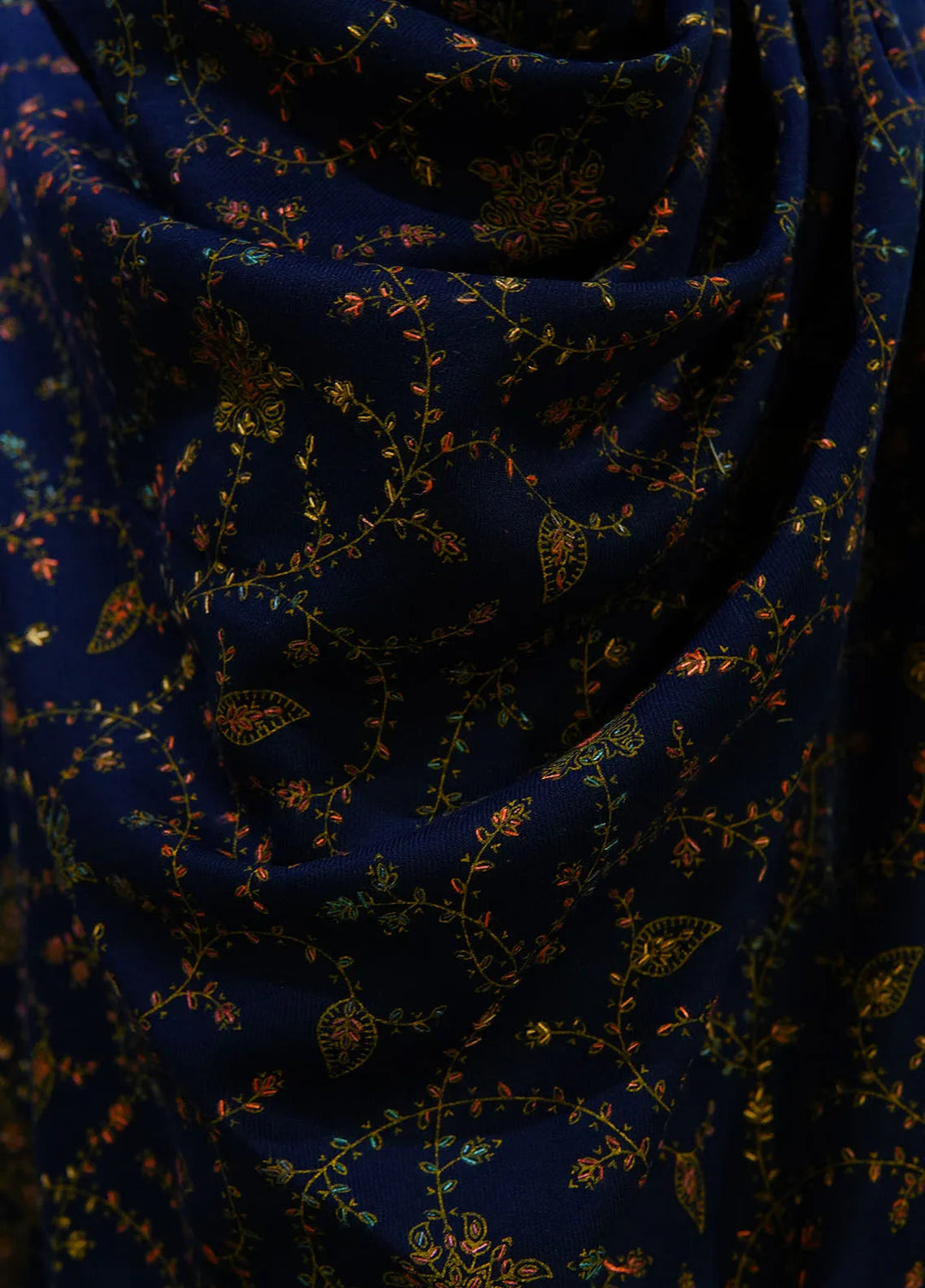 Sanaulla Exclusive Range Pashmina Shawl D-16 Navy Blue 2 - Winter Collection