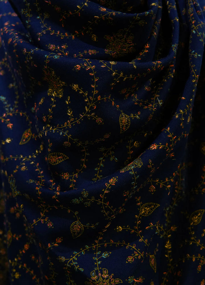 Sanaulla Exclusive Range Pashmina Shawl D-16 Navy Blue 2 - Winter Collection