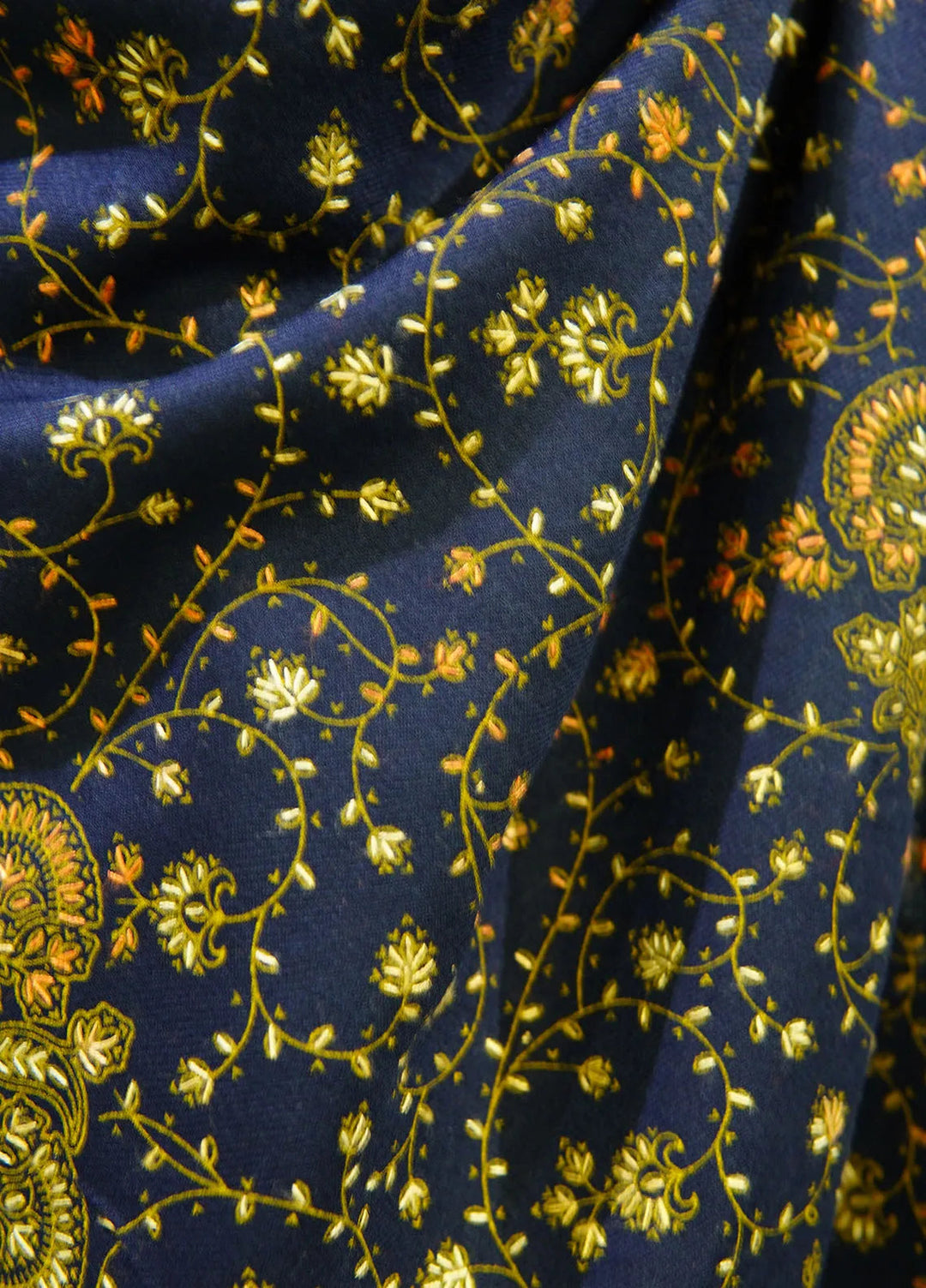 Sanaulla Exclusive Range Pashmina Shawl D-16 Navy Blue 4 - Winter Collection