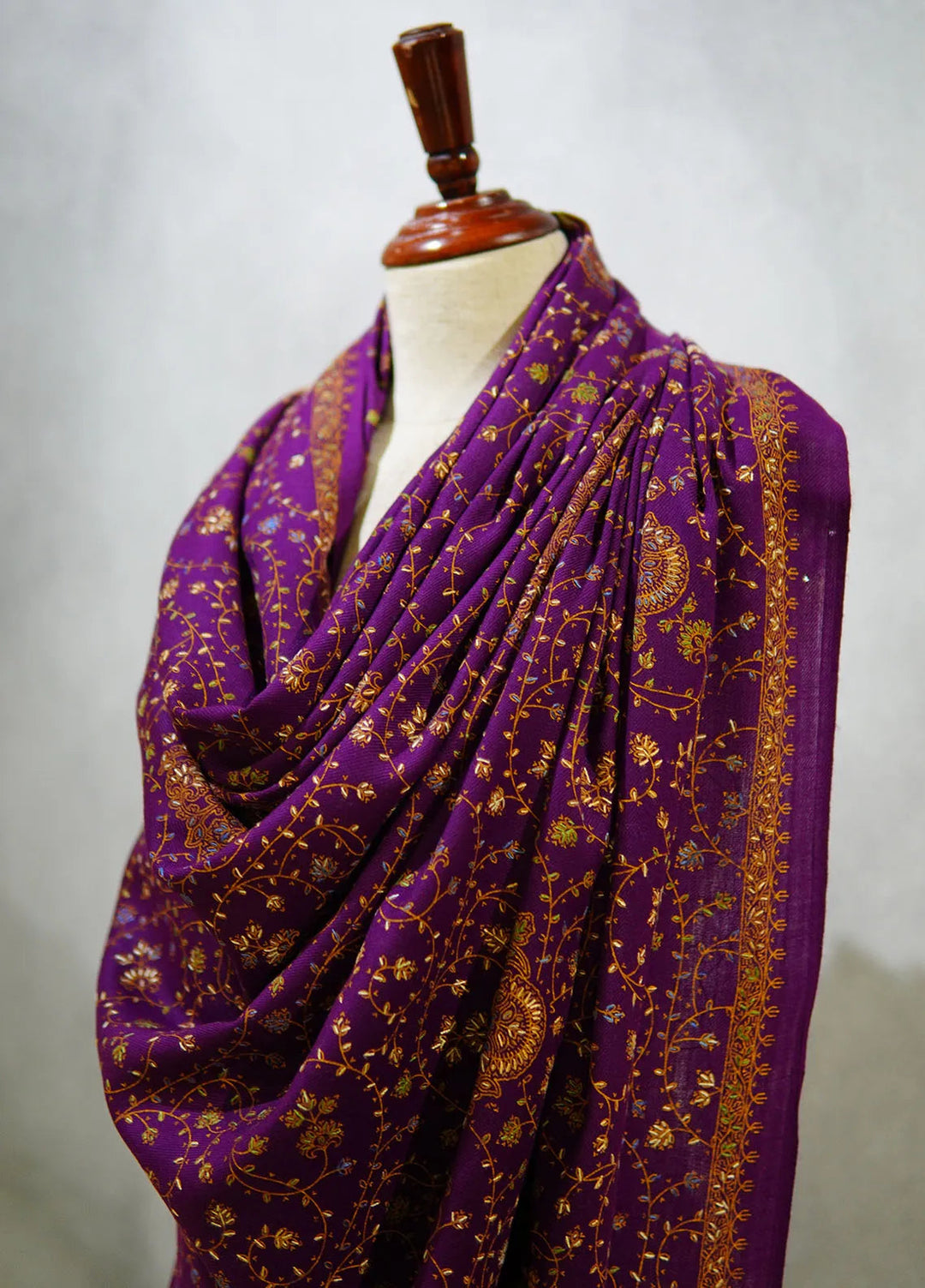 Sanaulla Exclusive Range Pashmina Shawl D-16 Purple 2 - Winter Collection
