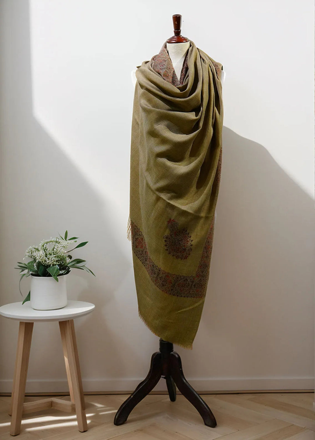 Sanaulla Exclusive Range Pashmina Shawl D-17 Beige 4 - Winter Collection