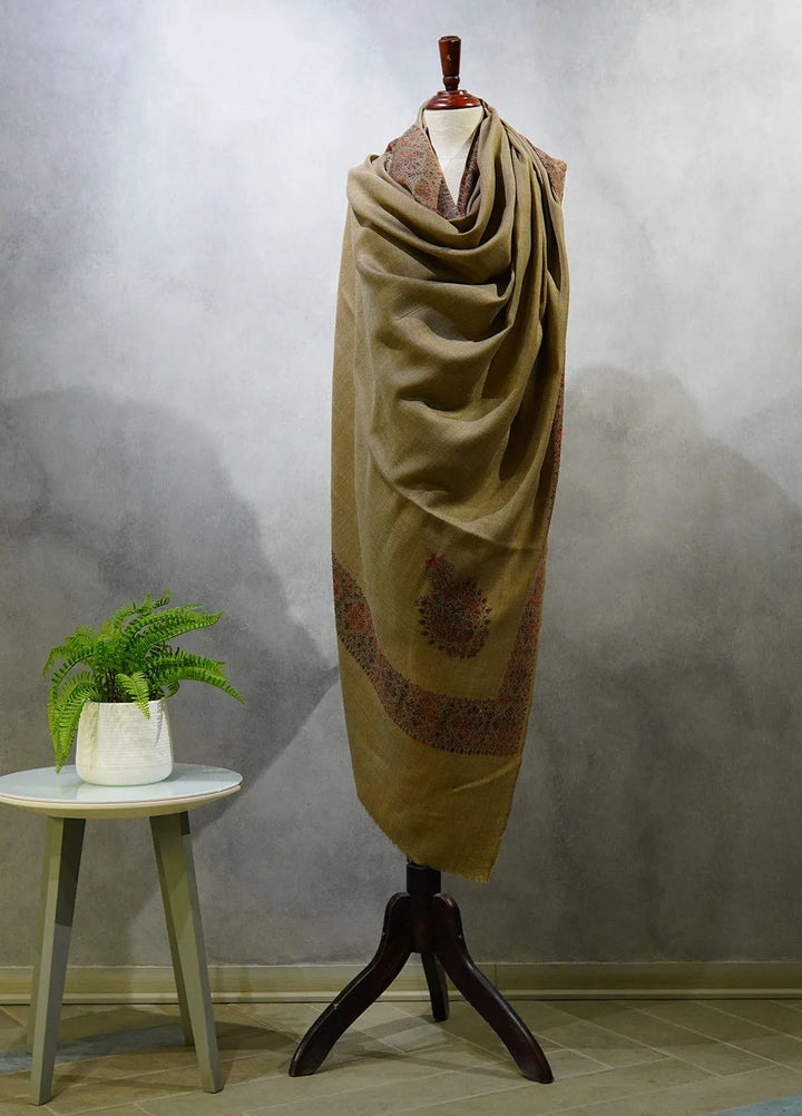 Sanaulla Exclusive Range Pashmina Shawl D-17 Beige 4 - Winter Collection