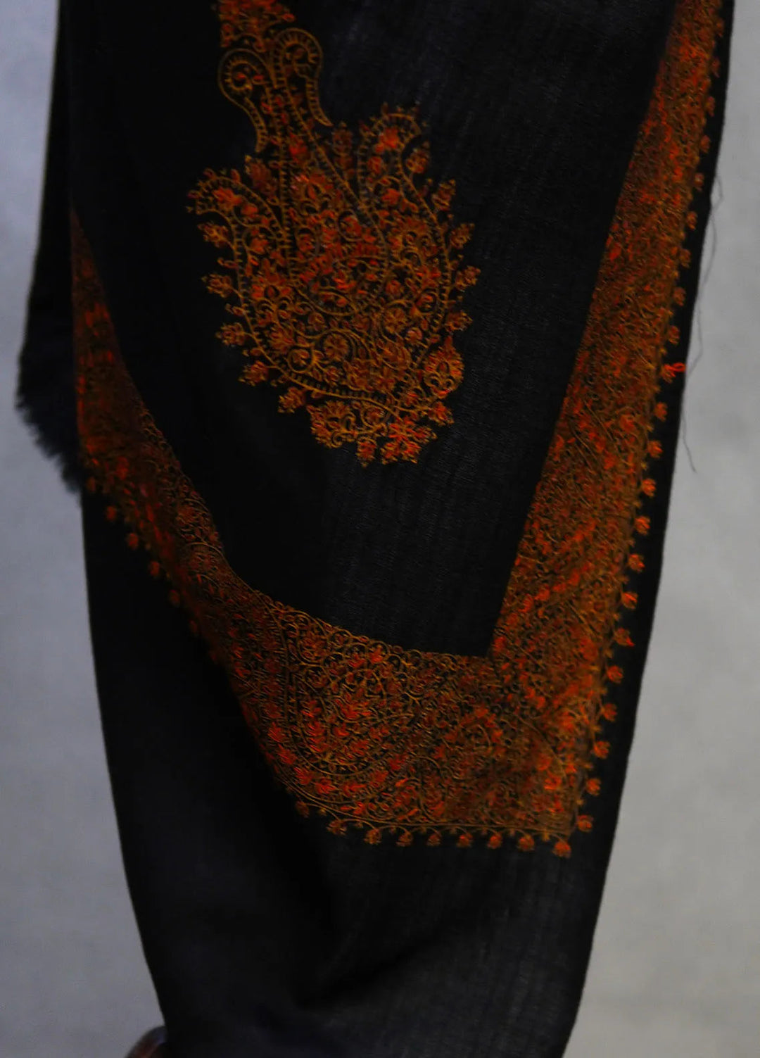 Sanaulla Exclusive Range Pashmina Shawl D-17 Black 3 - Winter Collection