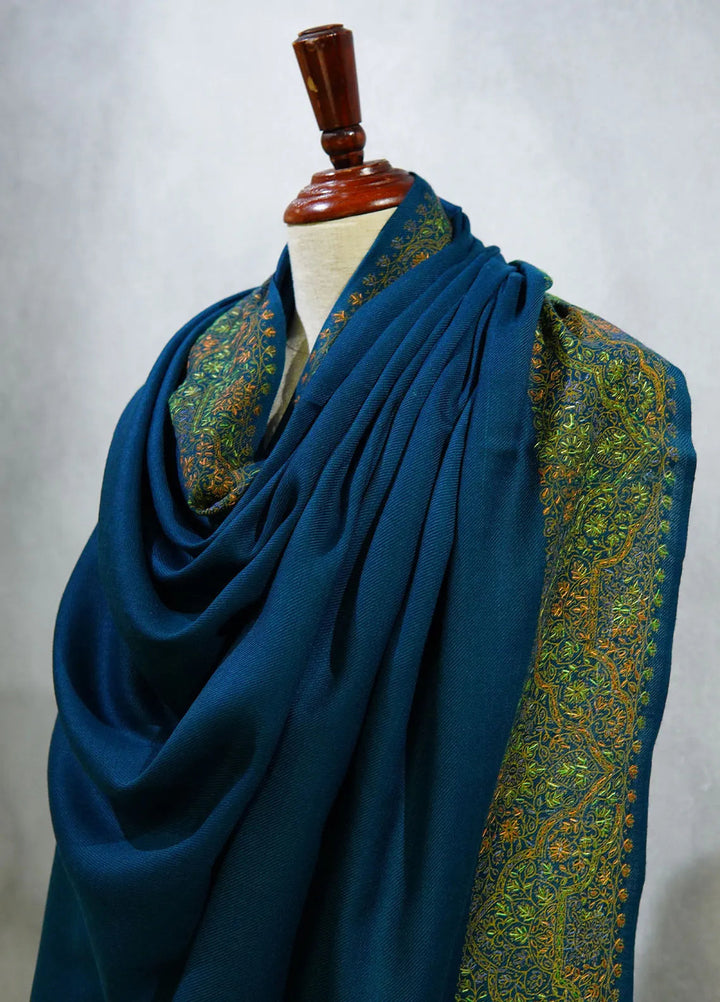 Sanaulla Exclusive Range Pashmina Shawl D-17 Bottle Green 4 - Winter Collection