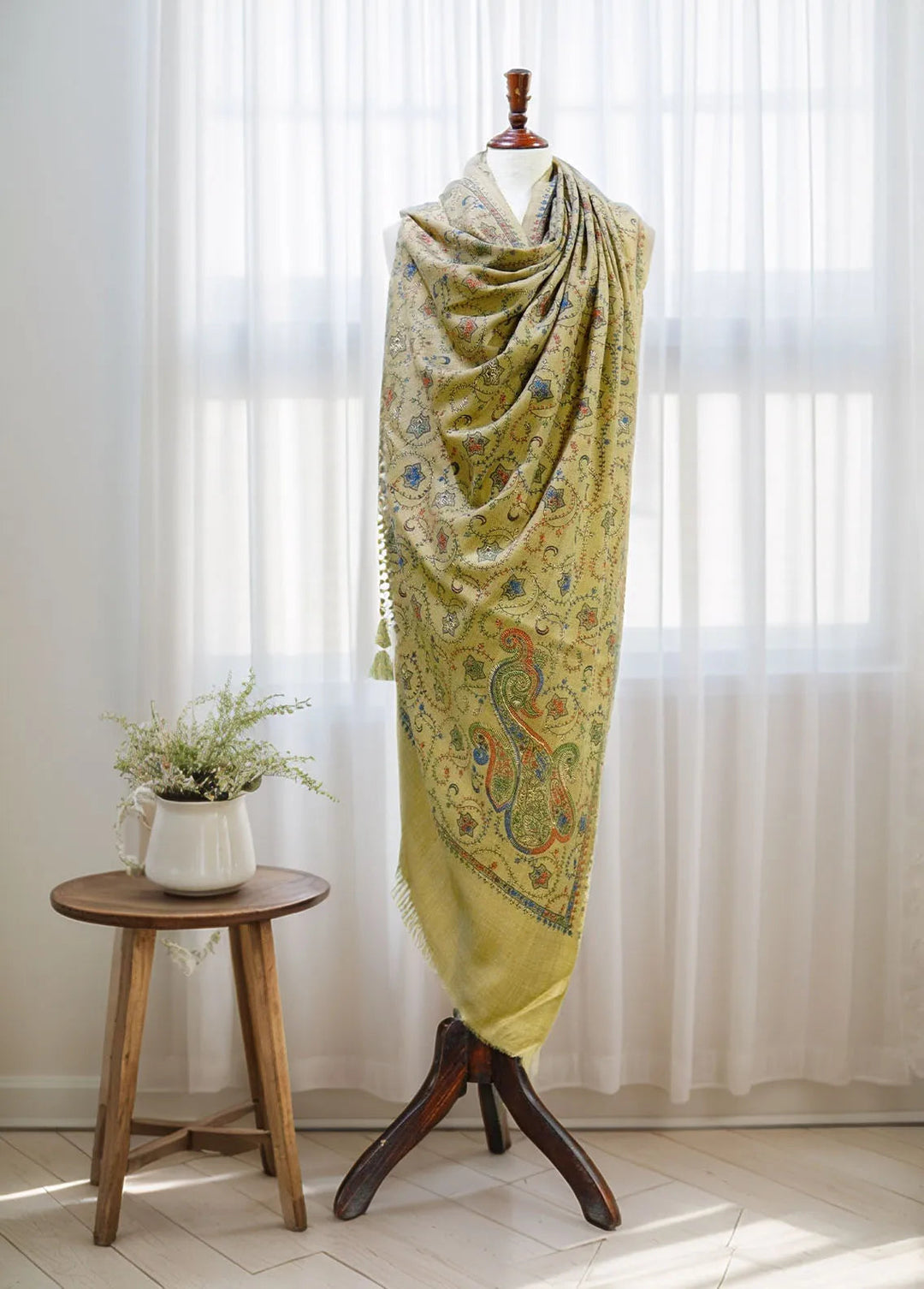Sanaulla Exclusive Range Pashmina Shawl D-17 Brown 4 - Winter Collection