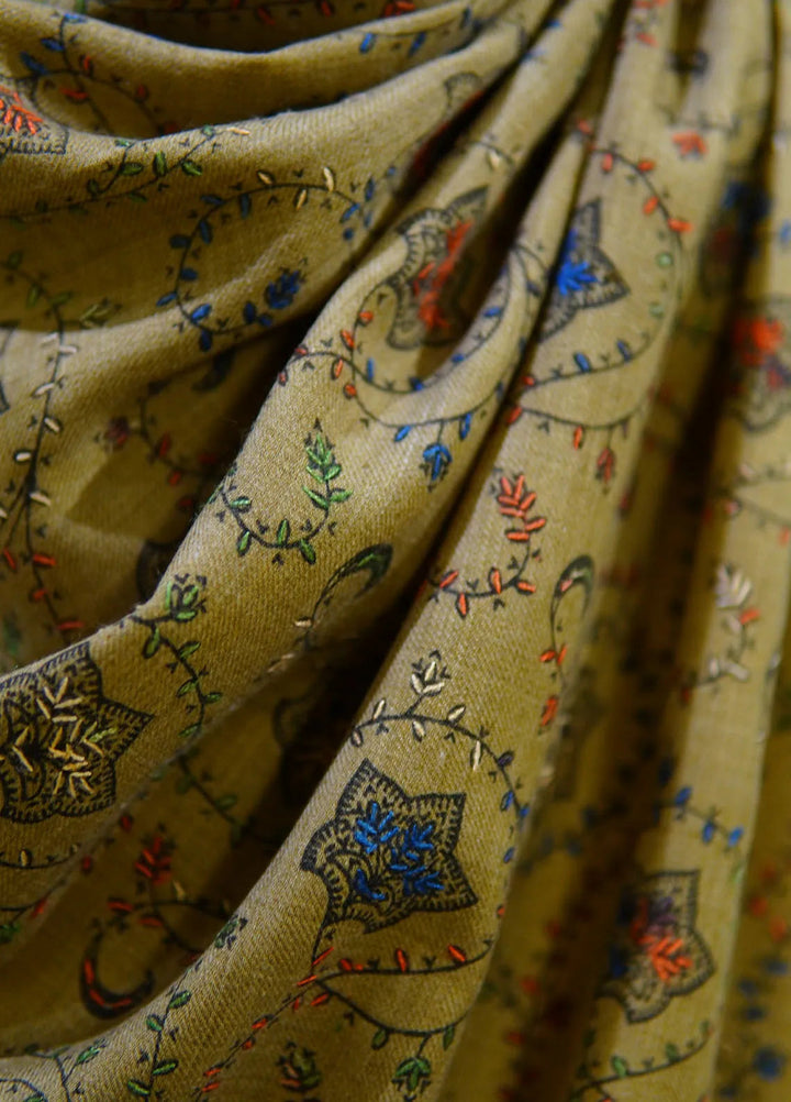 Sanaulla Exclusive Range Pashmina Shawl D-17 Brown 4 - Winter Collection