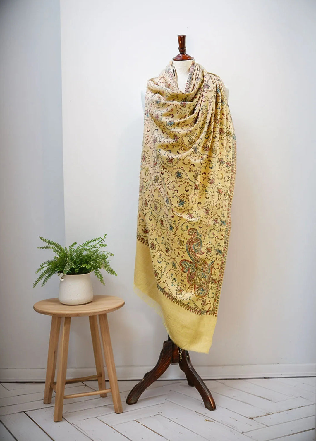Sanaulla Exclusive Range Pashmina Shawl D-17 Light Brown 2 - Winter Collection