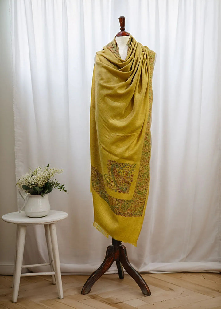 Sanaulla Exclusive Range Pashmina Shawl D-17 Light Brown 3 - Winter Collection