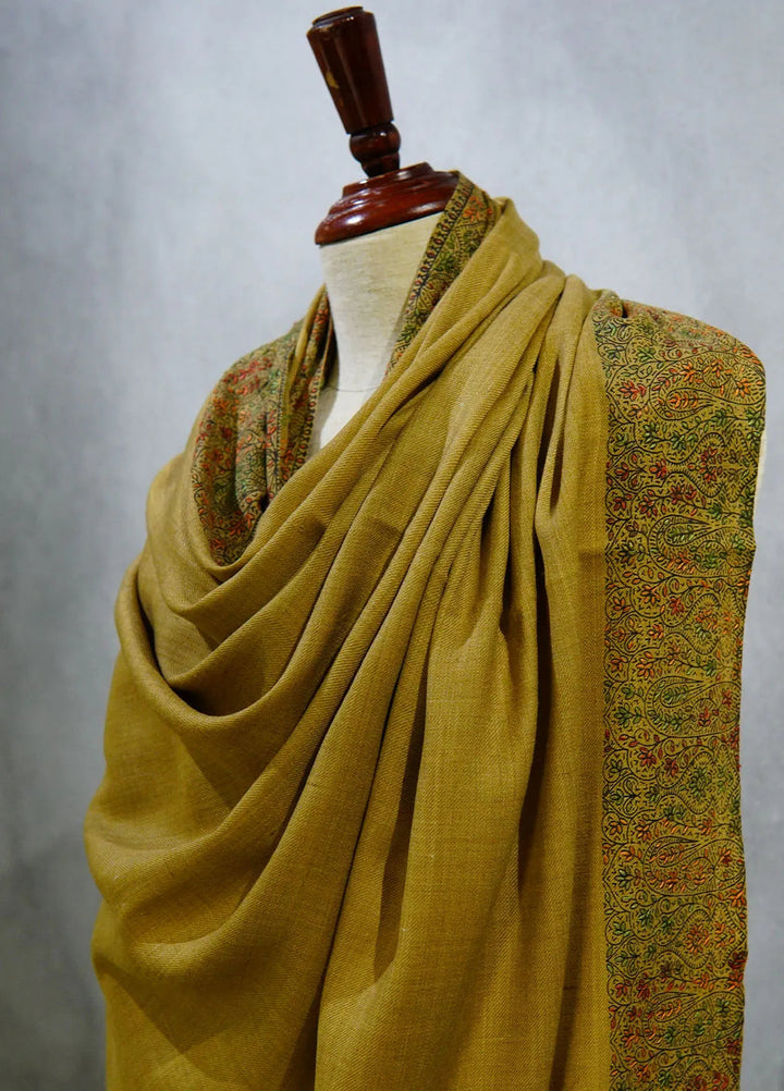 Sanaulla Exclusive Range Pashmina Shawl D-17 Light Brown 3 - Winter Collection