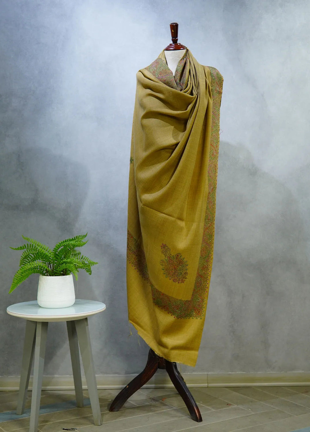Sanaulla Exclusive Range Pashmina Shawl D-17 Light Brown 5 - Winter Collection