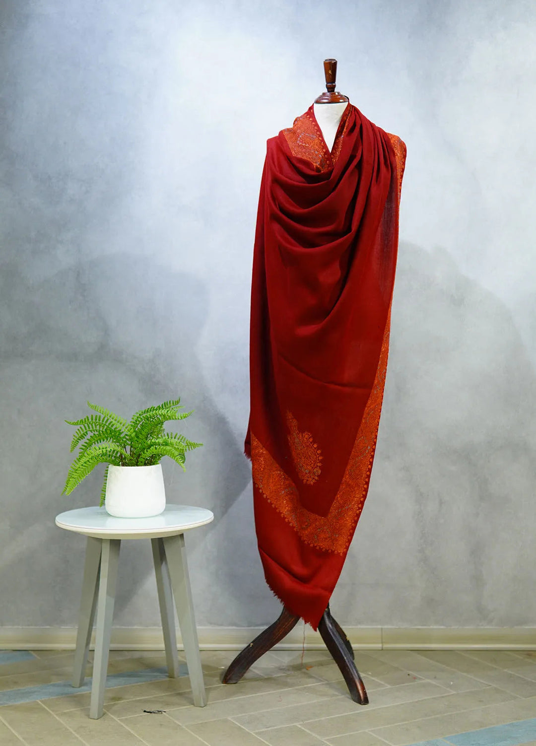 Sanaulla Exclusive Range Pashmina Shawl D-17 Mehroon 2 - Winter Collection