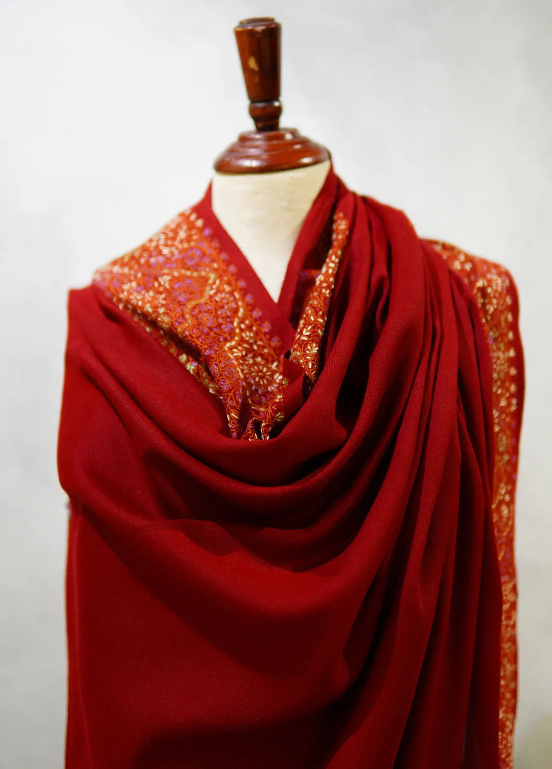 Sanaulla Exclusive Range Pashmina Shawl D-17 Mehroon 3 - Winter Collection
