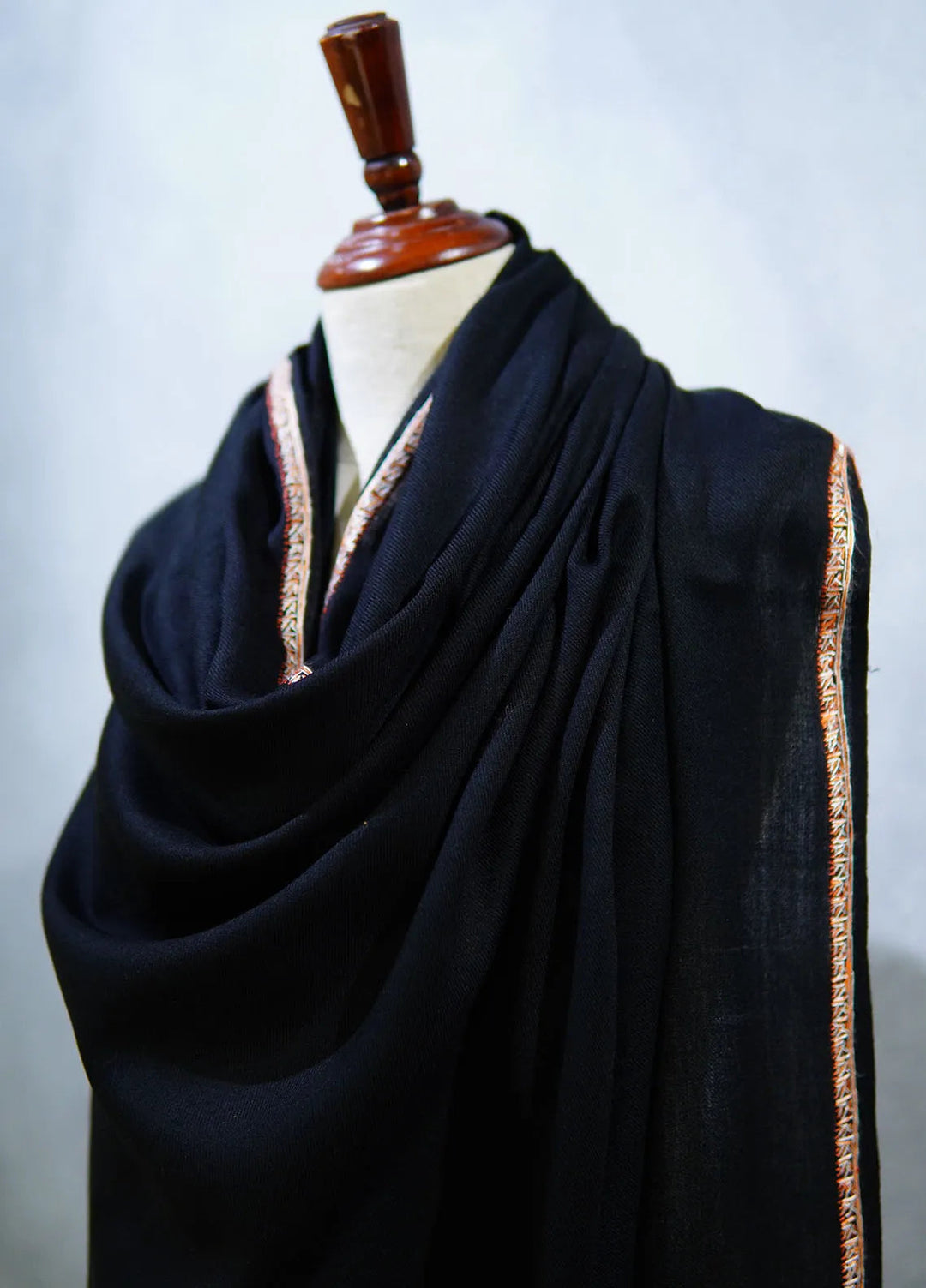 Sanaulla Exclusive Range Pashmina Shawl D-18 Black 4 - Winter Collection